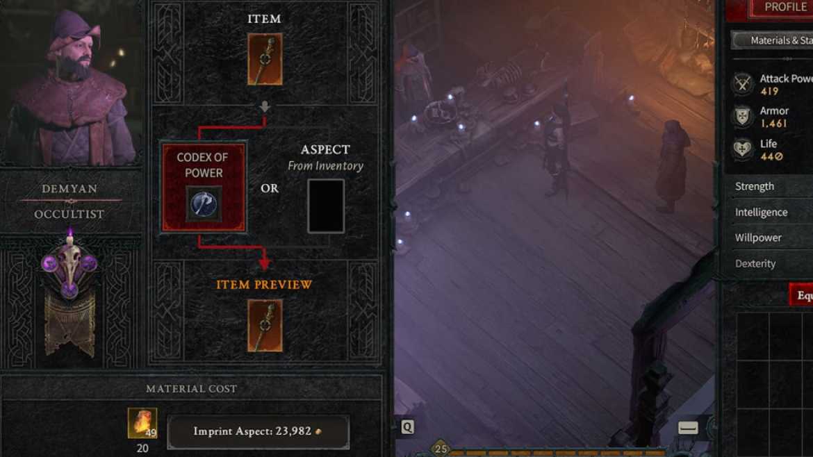 Imprinting Aspects at the Occultist Diablo 4