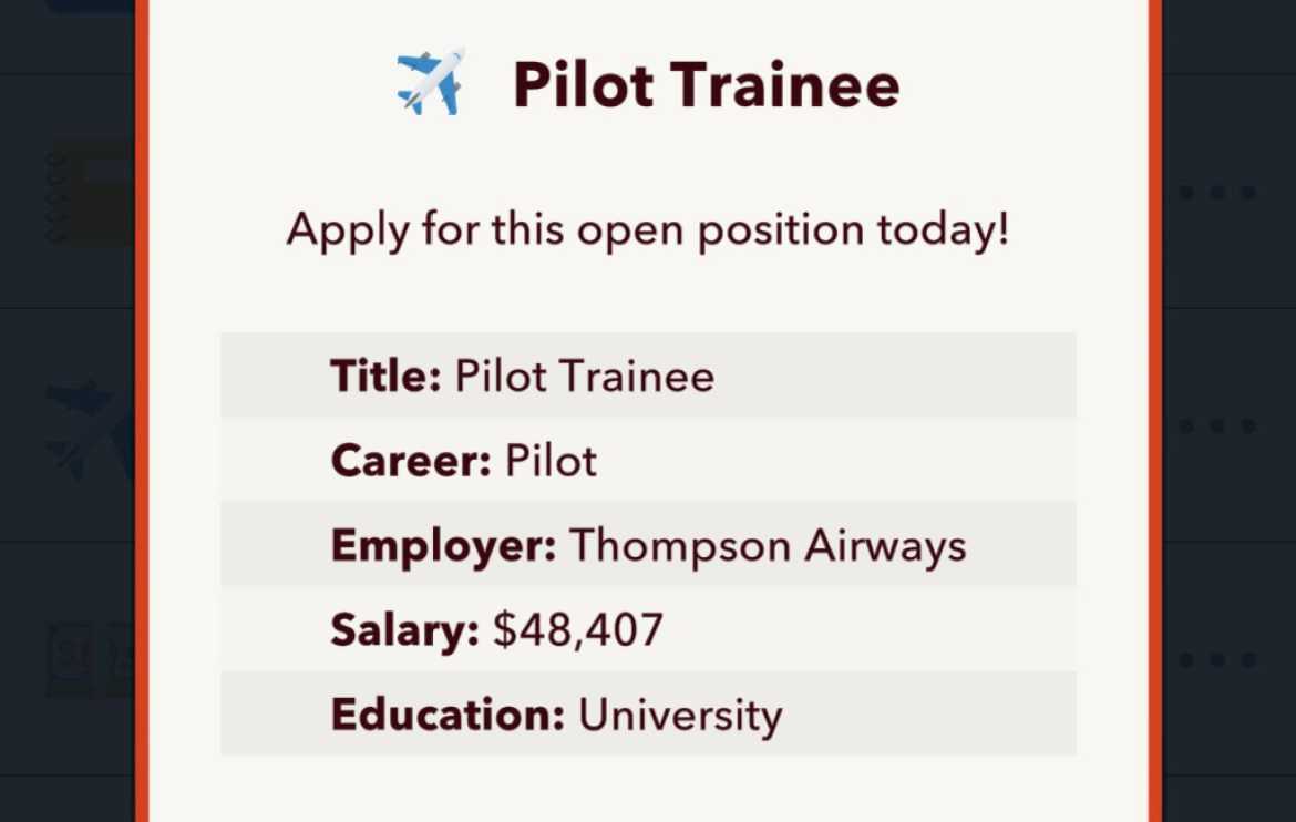 Pilot Career in BitLife
