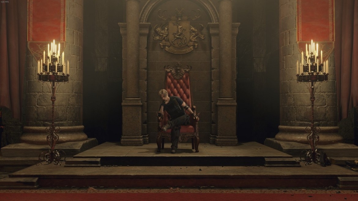 Resident Evil 4 Leon on Throne