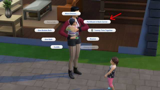 The Sims 4 Baby Carrier Social Option
