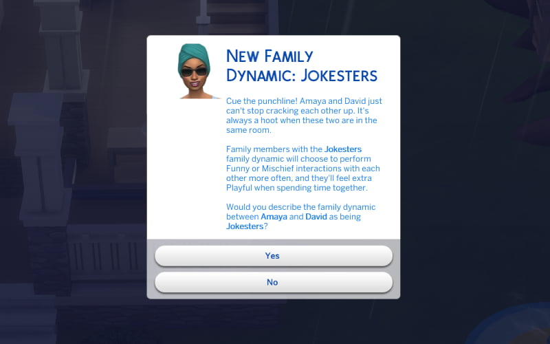 The Sims 4 Jokester Family Dynamic