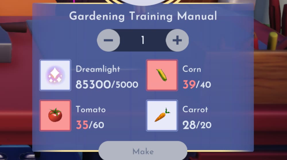 Gardening Manual Recipe Disney Dreamlight Valley