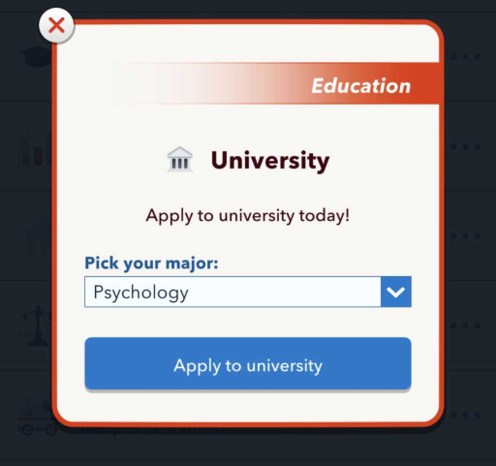 BitLife Psychology University Degree for Psychiatrist Job