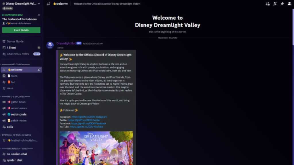 Disney Dreamlight Valley Discord Server Chats