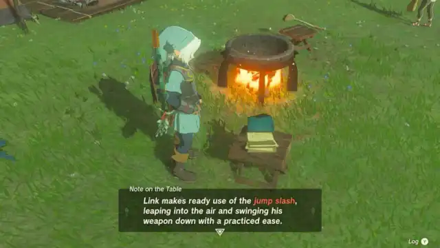 Legend of Zelda Tears of the Kingdom screenshot of Link unlocking the jump slash Special Control 