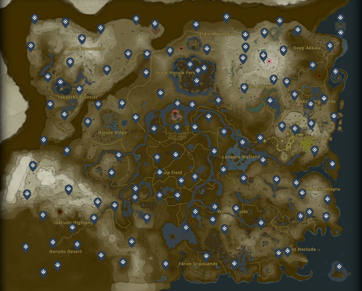 Zelda Map Of Shrine Locations Zelda Tears Of The Kingdom All Shrine Zelda Map Of Shrine Locations Zelda Tears Of The Kingdom All Shrine