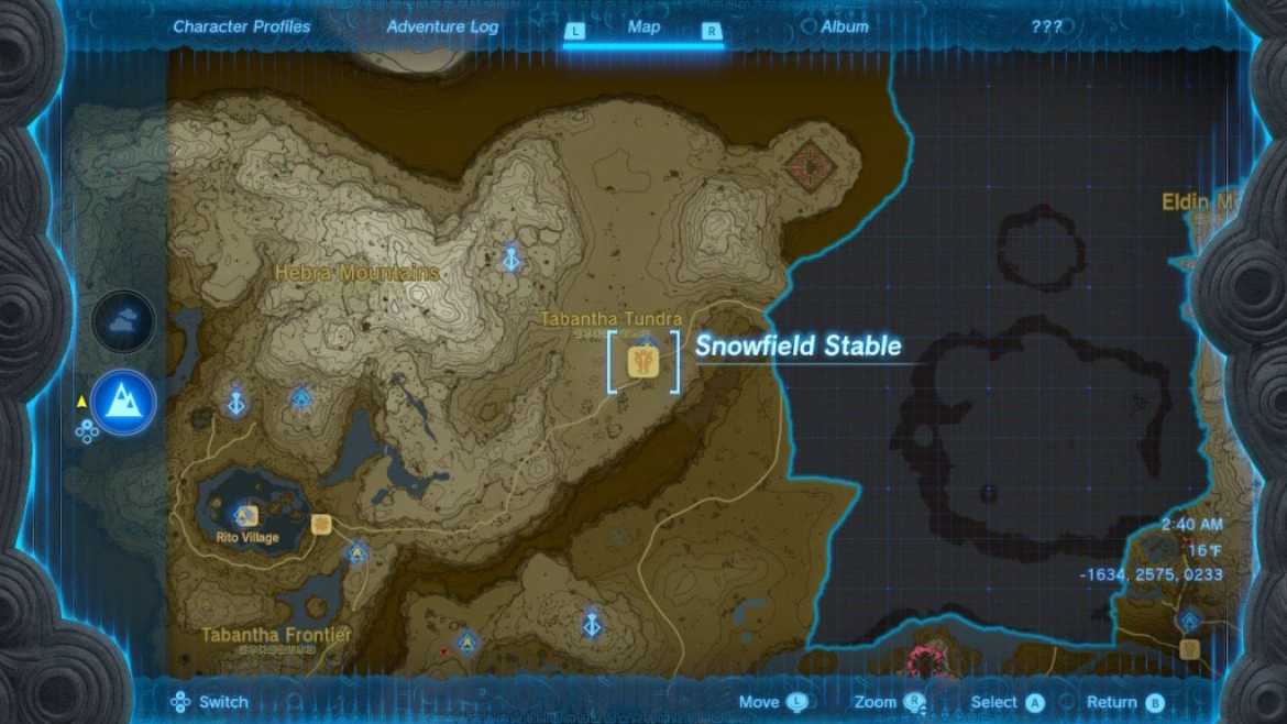 Tears of the Kingdom Snowfield Stable Location