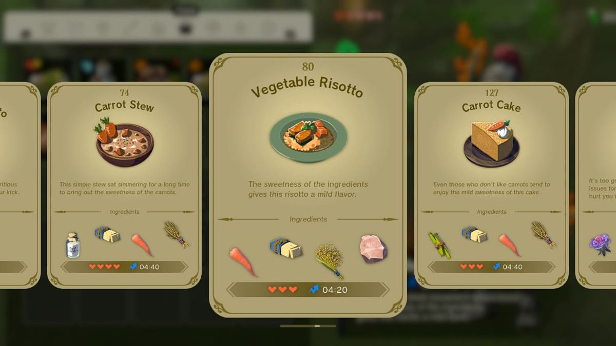 Vegetable Risotto Recipe in Tears of the Kingdom TOTK