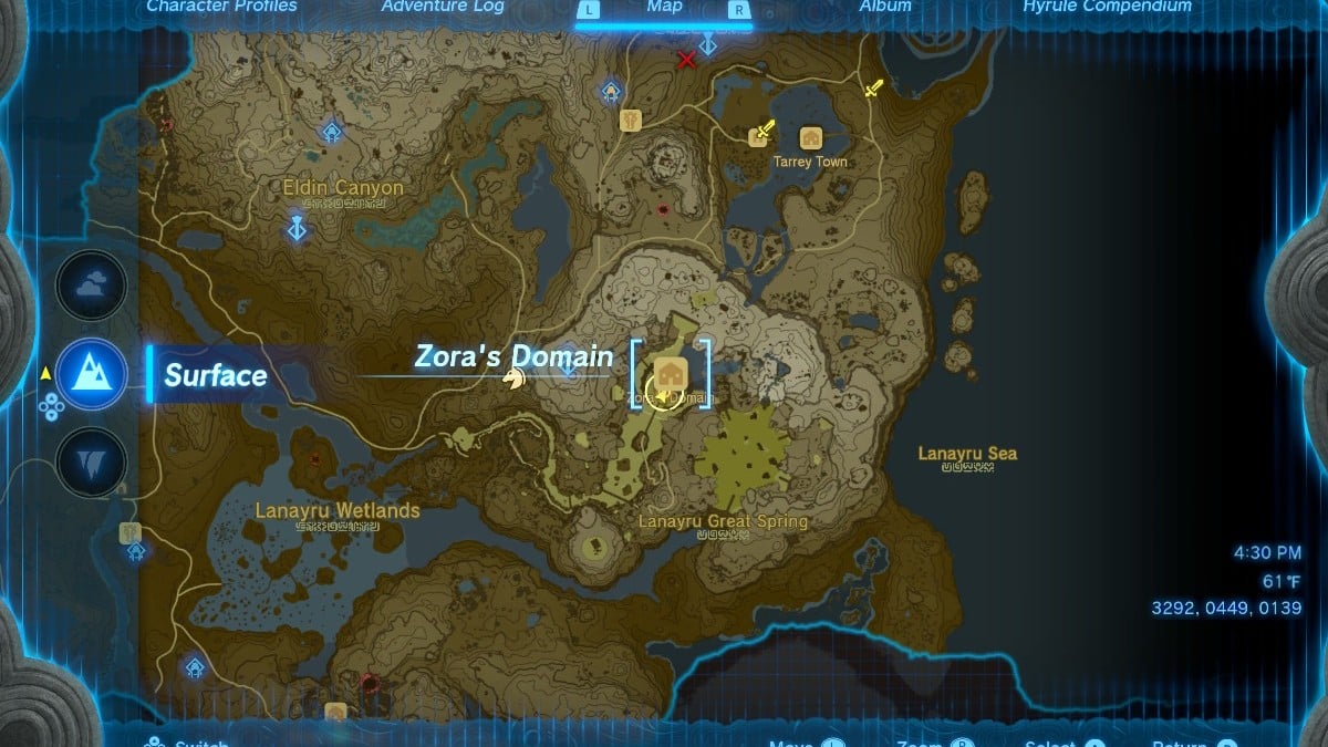 Where Is Zora S Domain In Tears Of The Kingdom TOTK Answered   ZorasDomainMap 