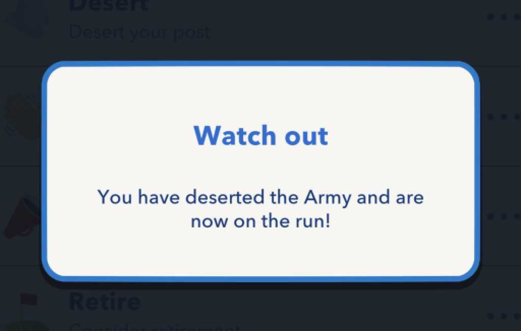 Deserting the Military for Attack Titan Challenge in BitLife