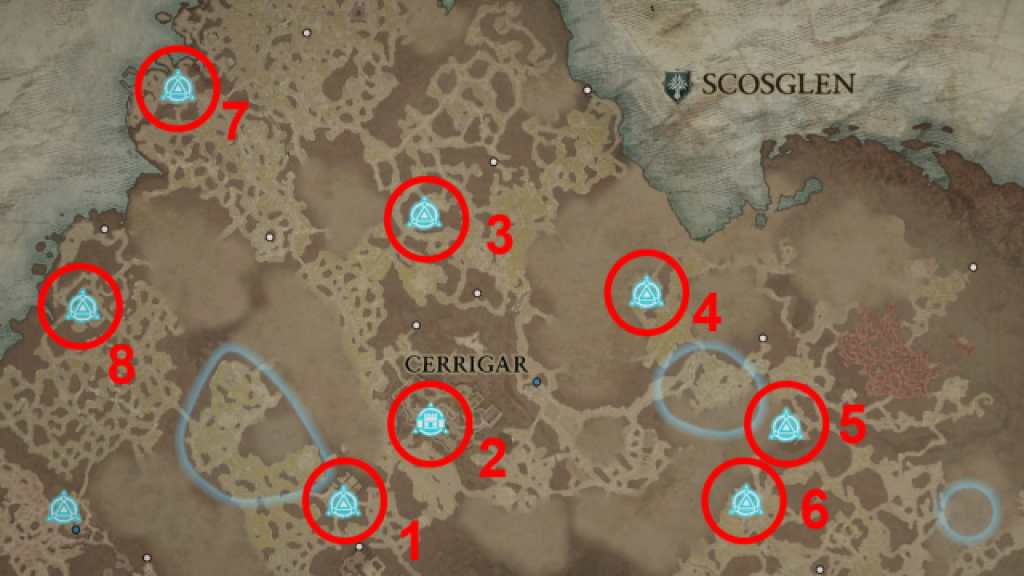 Diablo 4 Scosglen Waypoint Location Map