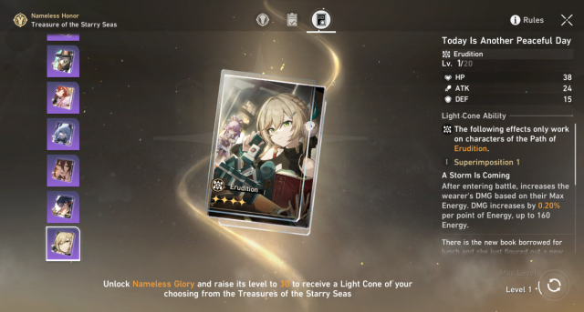 Today Is Another Peaceful Day Light Cone in Honkai: Star Rail