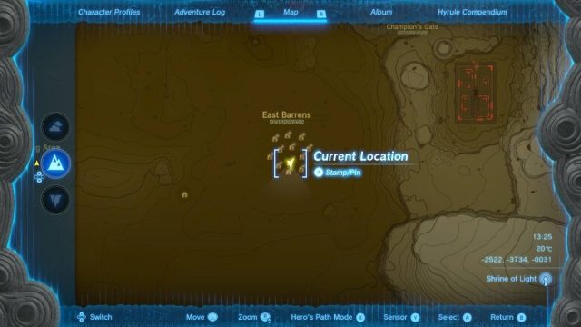 location of gerudo scimitar and shield in gerudo desert in totk