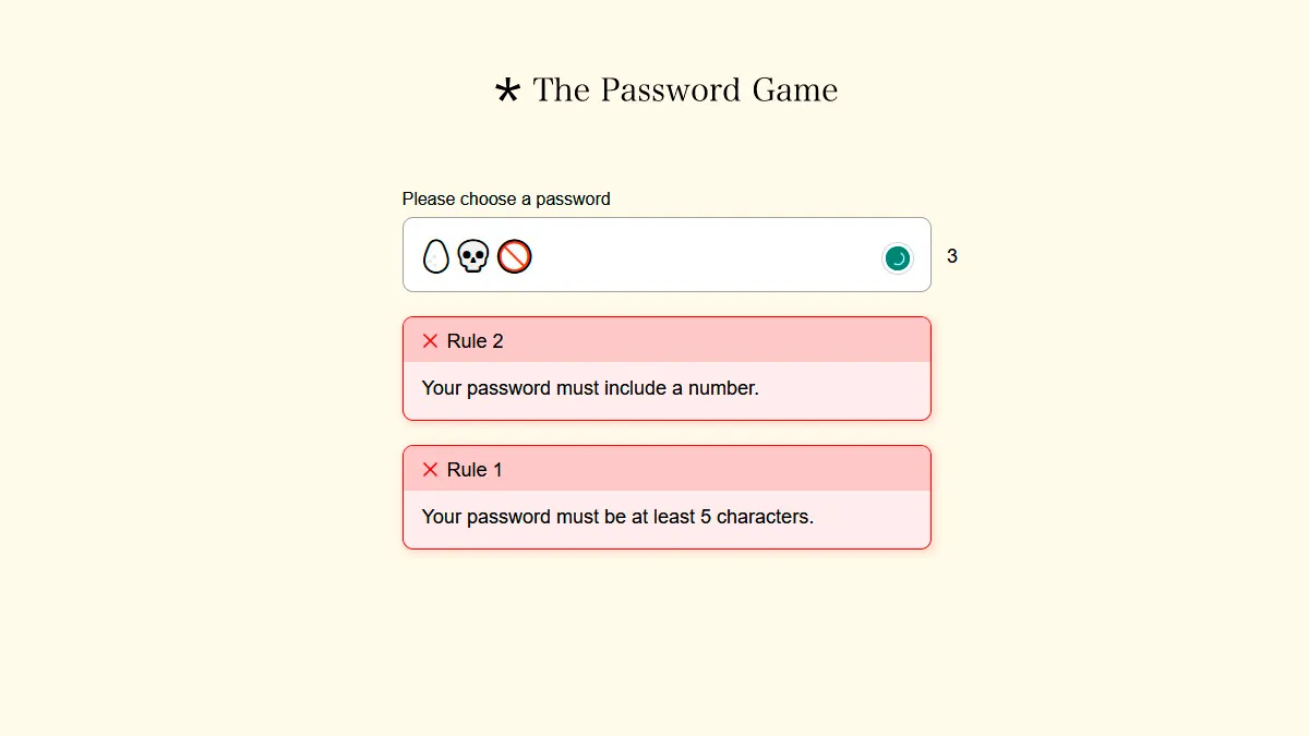 The Password Game Prevent Paul from Being Slain