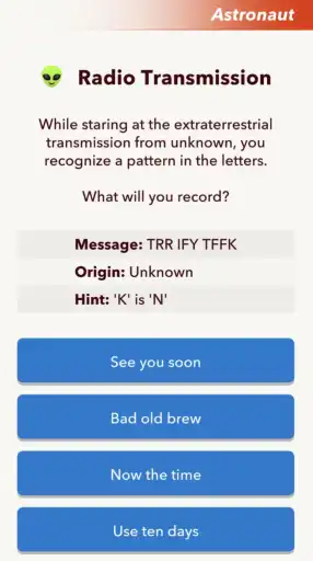 BitLife Decrypt Message Second Transmission