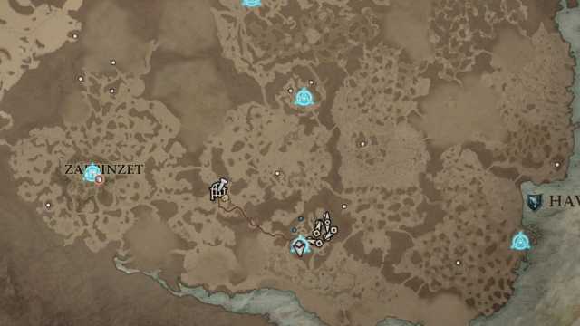 Diablo 4 Blind Burrows Dungeon Map Location