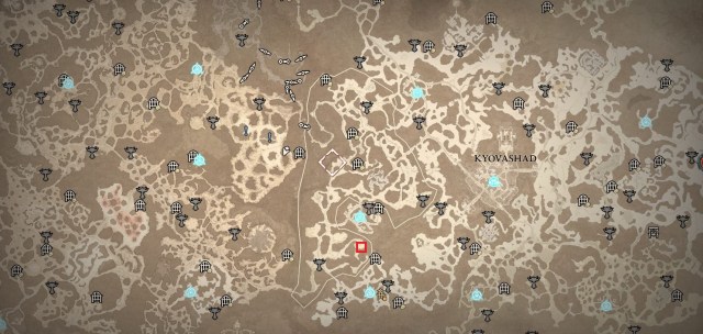 Location of Wrathful Osgar Reed on Map in Diablo 4