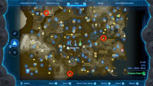 all_lynel_locations_on_hyrule_surface_in_totk