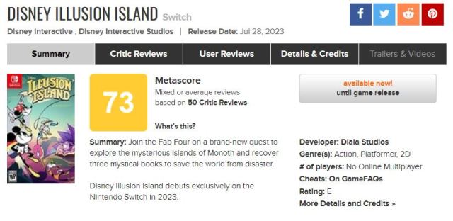 Disney Illusion Island - Metacritic