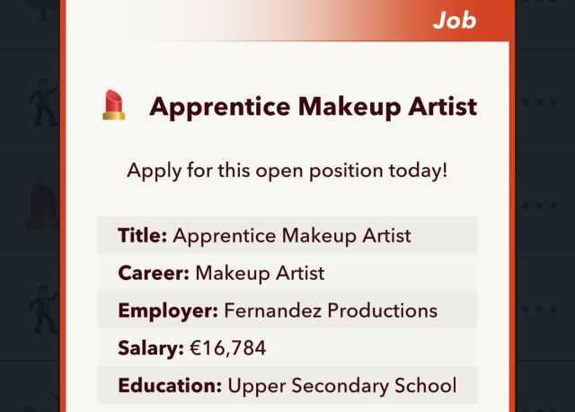 BitLife Makeup Artist Job Description