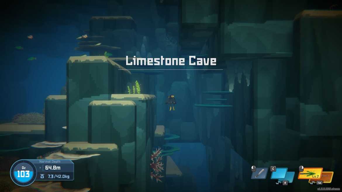 Primera versión de la cueva de piedra caliza Dave the Diver