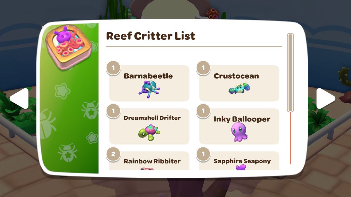 How to Get the Reef Critter List in Hello Kitty Island Adventure.
