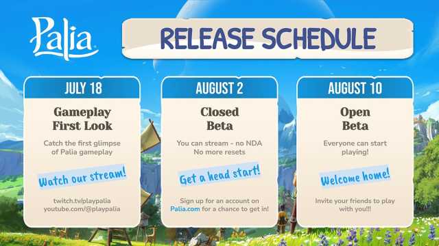 Palia Closed and Open Beta Release Schedule
