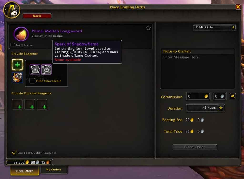 How to Use Sparks of Shadowflame in World of Warcraft Dragonflight