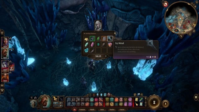 bg3 screenshot of icy metal in the character's inventory.