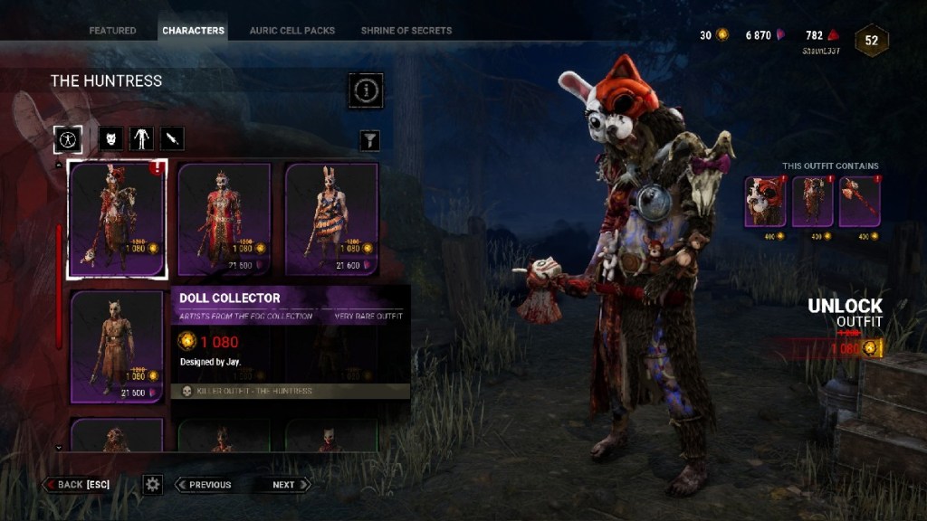 All New Artists From The Fog Collections Cosmetics In Dead by Daylight ...