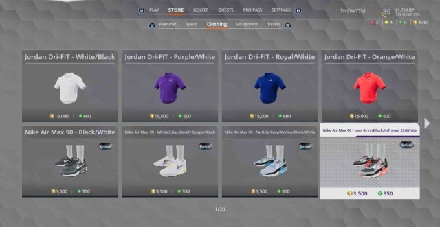 all new items in pga tour