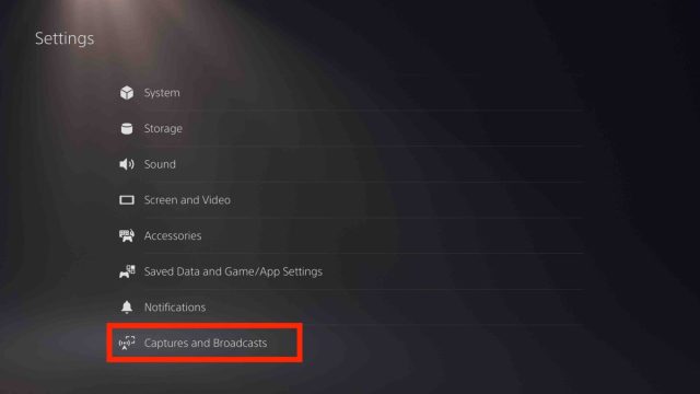change capture settings on a ps5