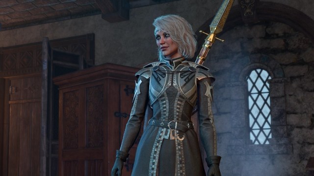 Screenshot of a the cleric in BG3.