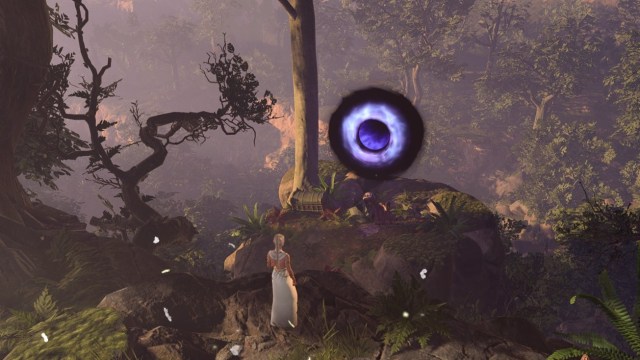 A screenshot of the a purple portal in Baldur's Gate 3.
