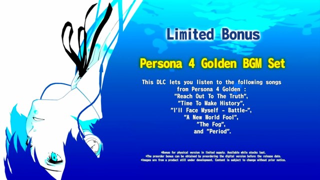 Persona 3 Reload Pre order soundtracks