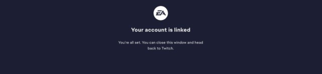 The confirmation pop-up of accounts link successful