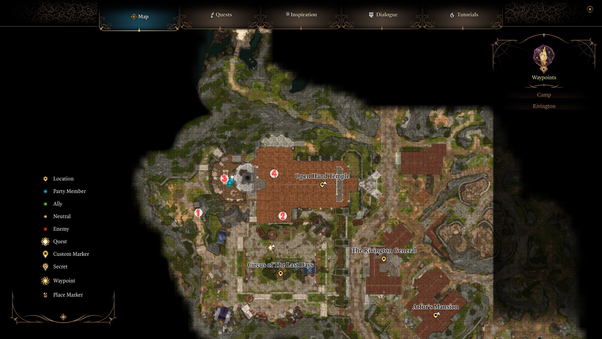 Baldur S Gate 3 How To Solve The Open Hand Temple Murders BG3   TEMPLE MAP WITH NUMBERS 