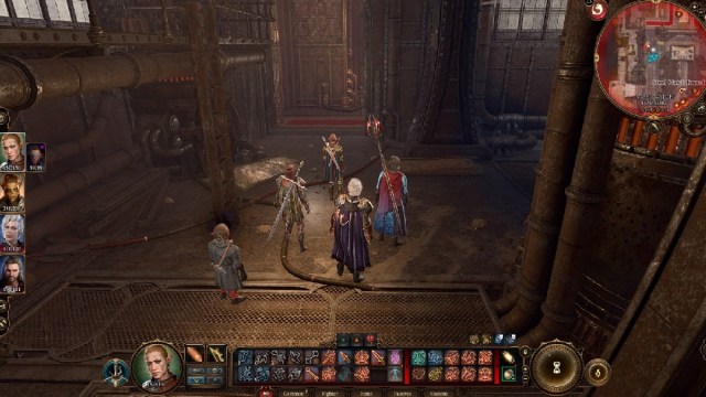 A screenshot of a four characters in Baldur's Gate 3.