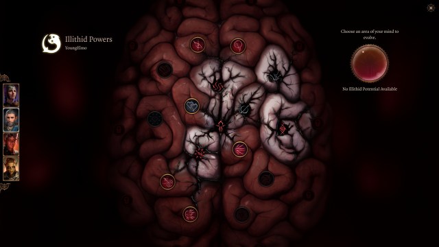 A screenshot of the Illithid Powers skill tree in Baldur's Gate 3.