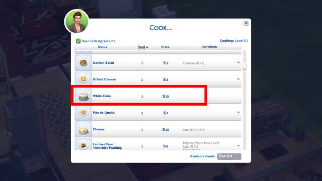 The Sims 4 Cook White Cake for Wedding