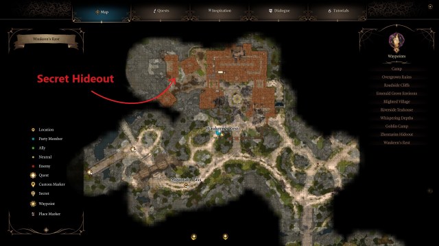 Image of the secret hideout location.