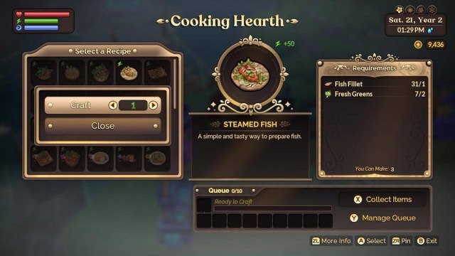 Fae Farm How to Cook Steamed Fish