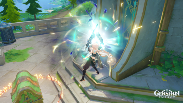 Striking Ousia Puzzle with Pneuma Equipped in Genshin Impact