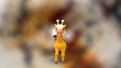 A screenshot of a Girafarig in a fighting stance in Pokémon GO.