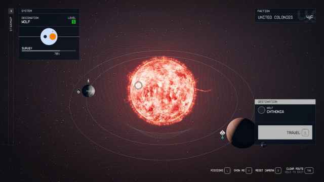 Starfield screenshot of planet chthonia