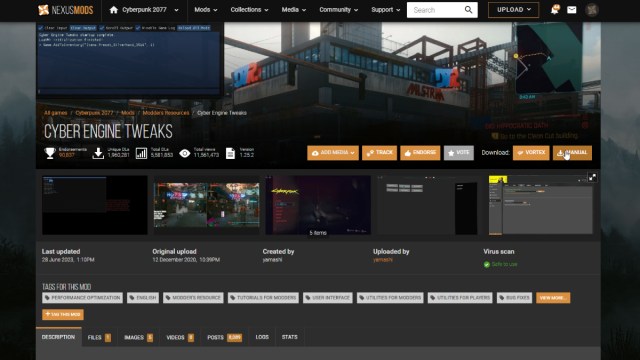 Cyberpunk 2077 Vertex Mod Adds Support For Nexus Mods' Mod Manager