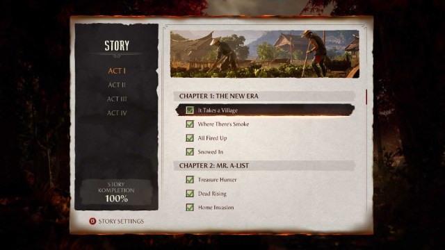 How many chapters are there in Mortal Kombat 1 story mode?