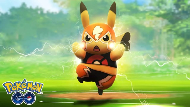 An image of Pikachu Libre with the Pokémon GO logo.