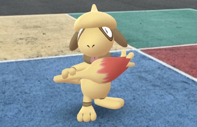 A screenshot of shiny Smeargle in Pokémon GO.