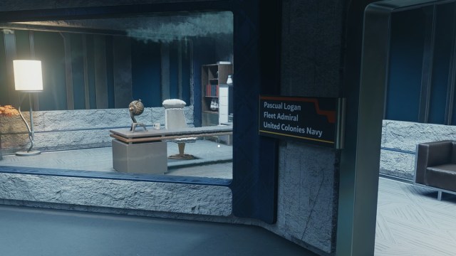 Starfield screenshot of Admiral Logan's Office